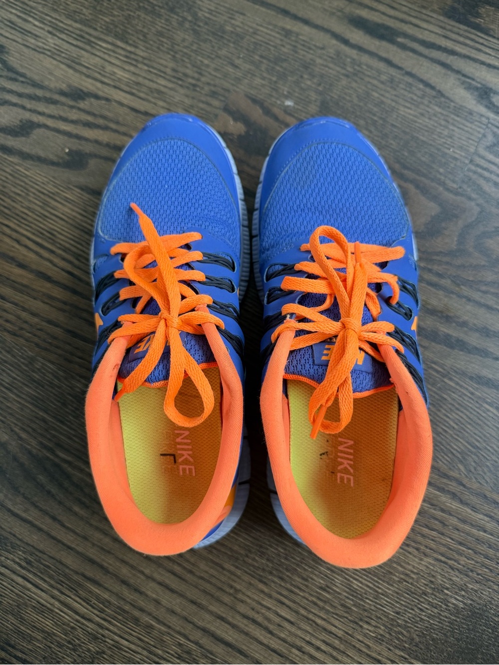 Women’s Free Run 5.0 Blue & Orange Athletic Sneakers. - Picture 5 of 10